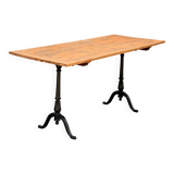 Antique bistro table with cast iron legs