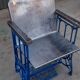 Electric blue metal armchair