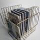 Vintage "wire" magazine rack in gold metal
