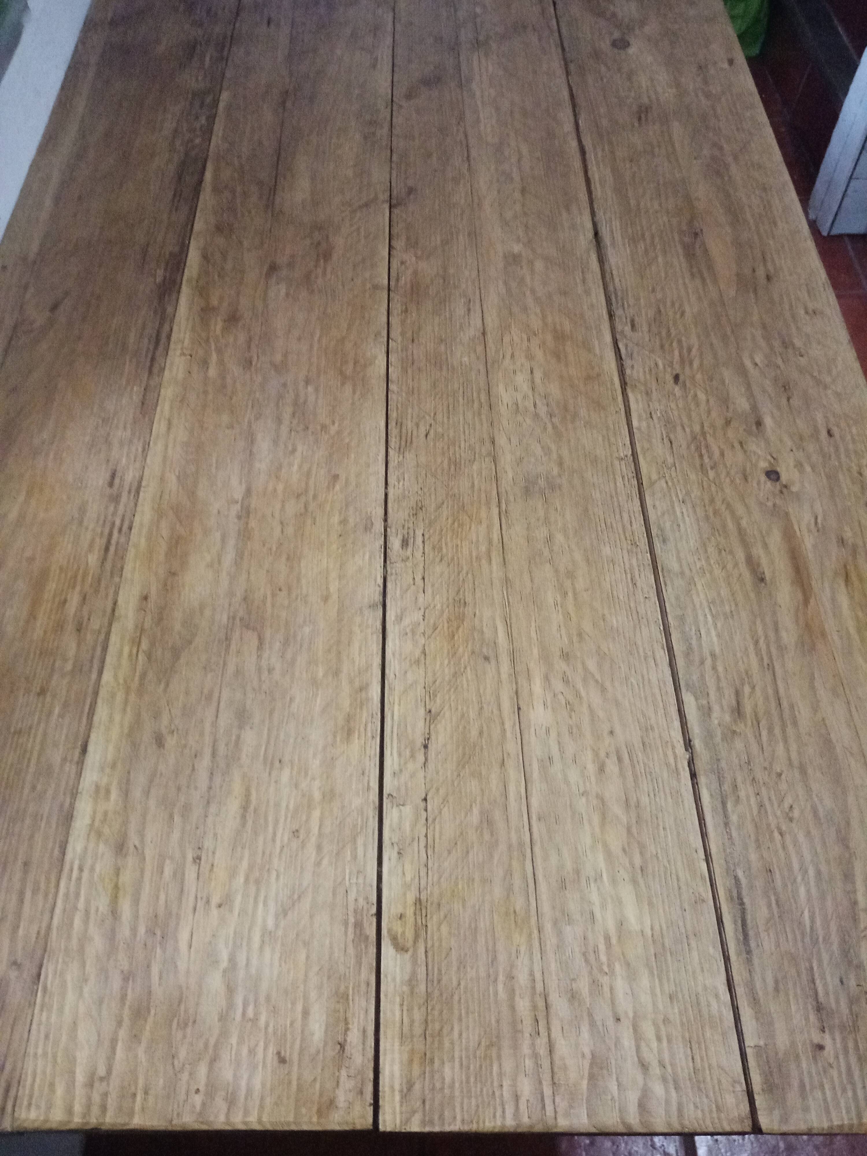 Table workshop footing vintage steel tray planks wood planks