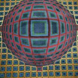 "Vega" Op-Art carpet in the style of Vasarely, 1970s