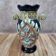 Gustave De Bruyne barbotine vase Fives Lille with an old floral decoration and stylised handles.