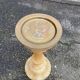 Round pedestal table with a central base in sculpted alabaster marble, 52cm.