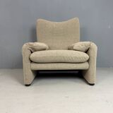 Vico Magistretti Maralunga reupholstered lounge chair for Cassina, 1980s