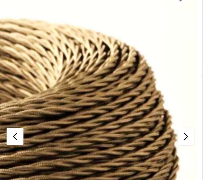 Glass lamp, braided fabric cable, new lampshade