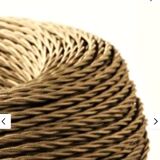 Glass lamp, braided fabric cable, new lampshade