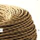 Glass lamp, braided fabric cable, new lampshade