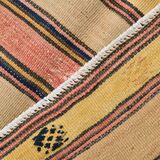 5x8 Cream & Navy Blue Striped Pattern Kilim Rug, 152x234Cm