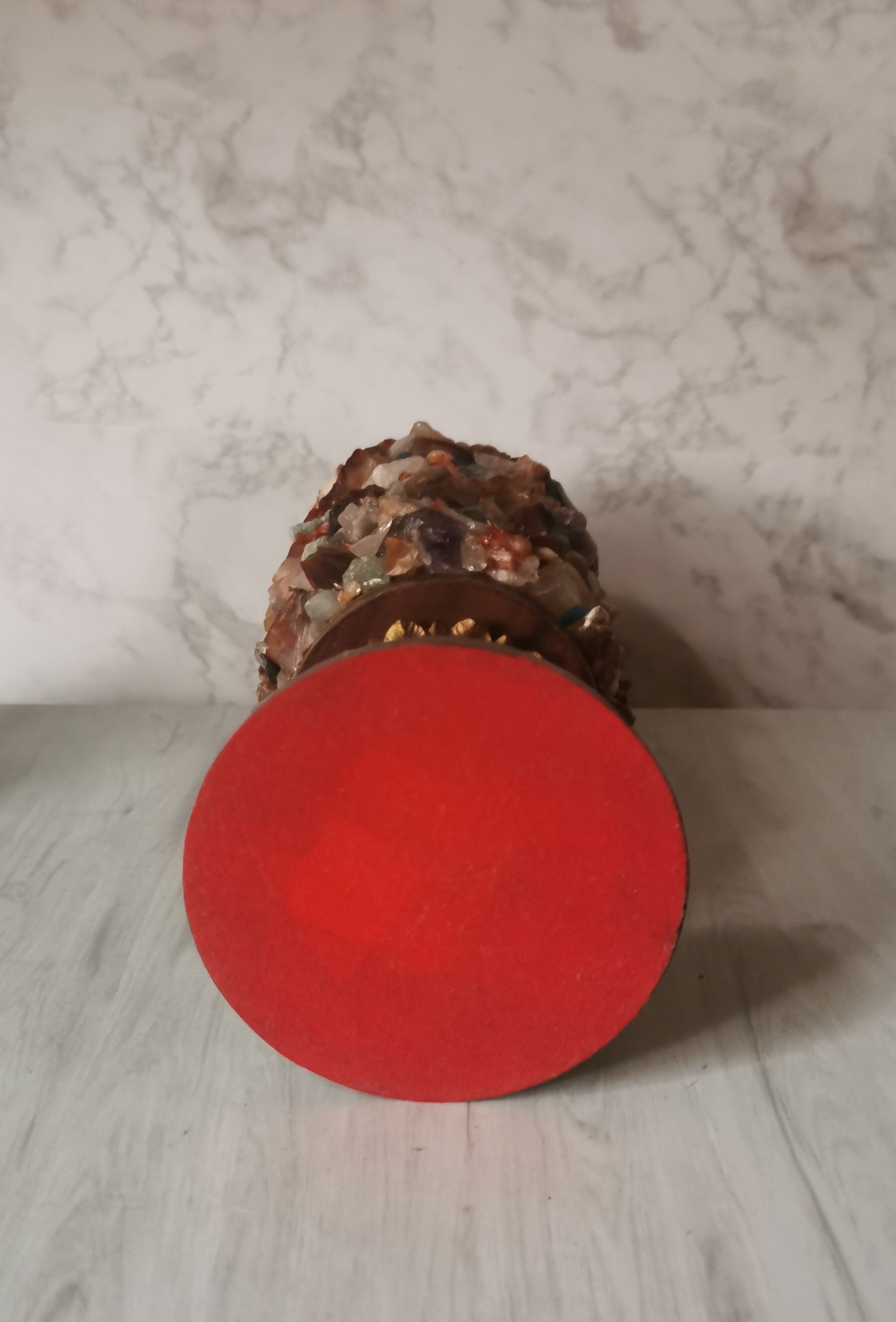 Table lamp gilded wood and stones