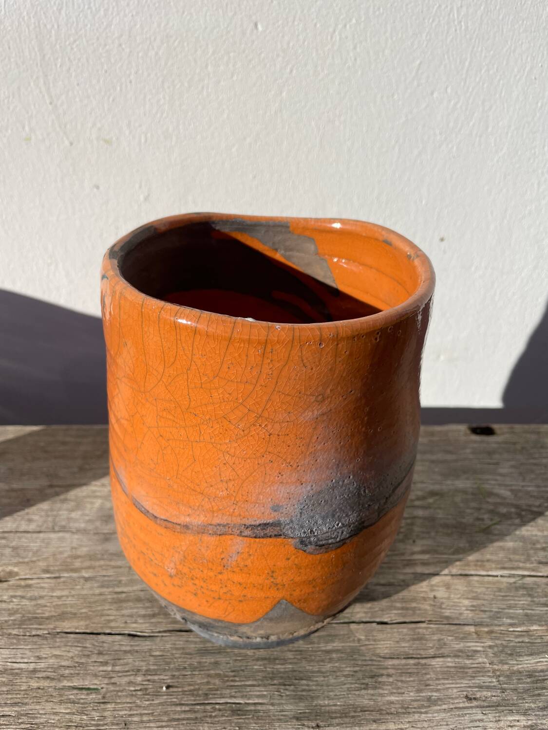 Raku vase / signed ceramic / handmade pottery