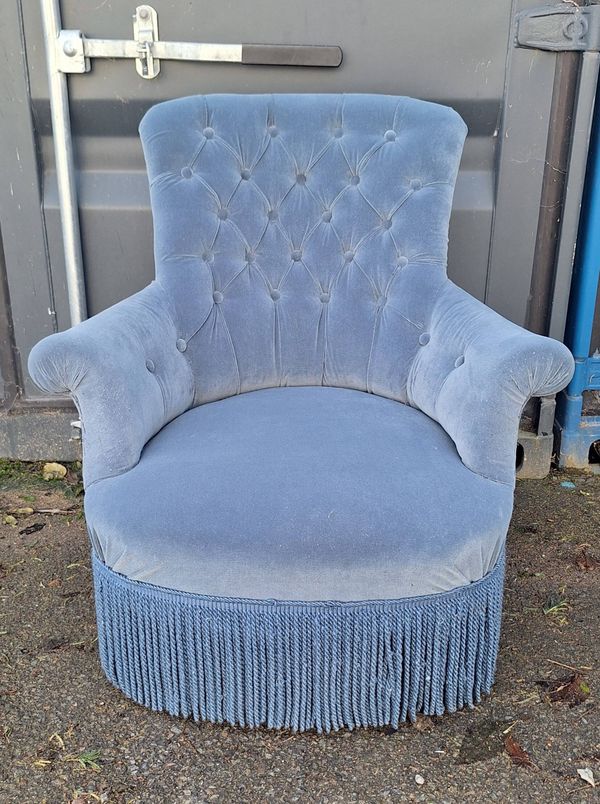 Fauteuil crapaud à capiton Napoléon III