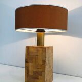 Straw marquetry lamp