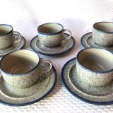 Blue glazed ceramic coffee cups