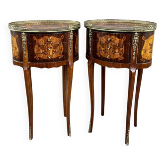 Paire de tables de chevet style louis xv, fin xixe siècle
