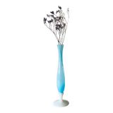 Vase ancien en opaline bleue et blanche