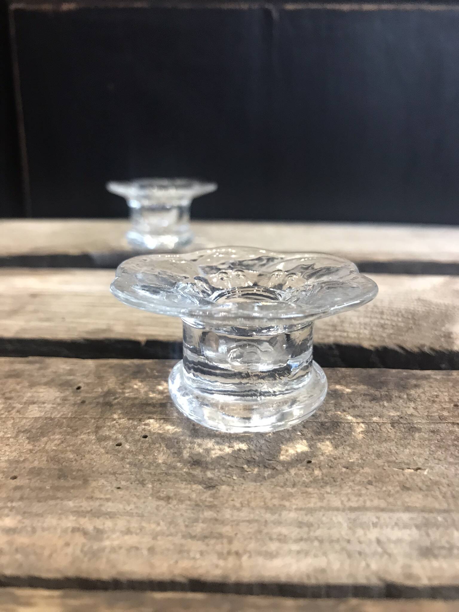 Vintage glass flower candle holders Arabia Finland