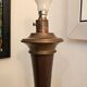 Vintage Scandinavian style lamp base in dark wood and bronze metal – 58 cm