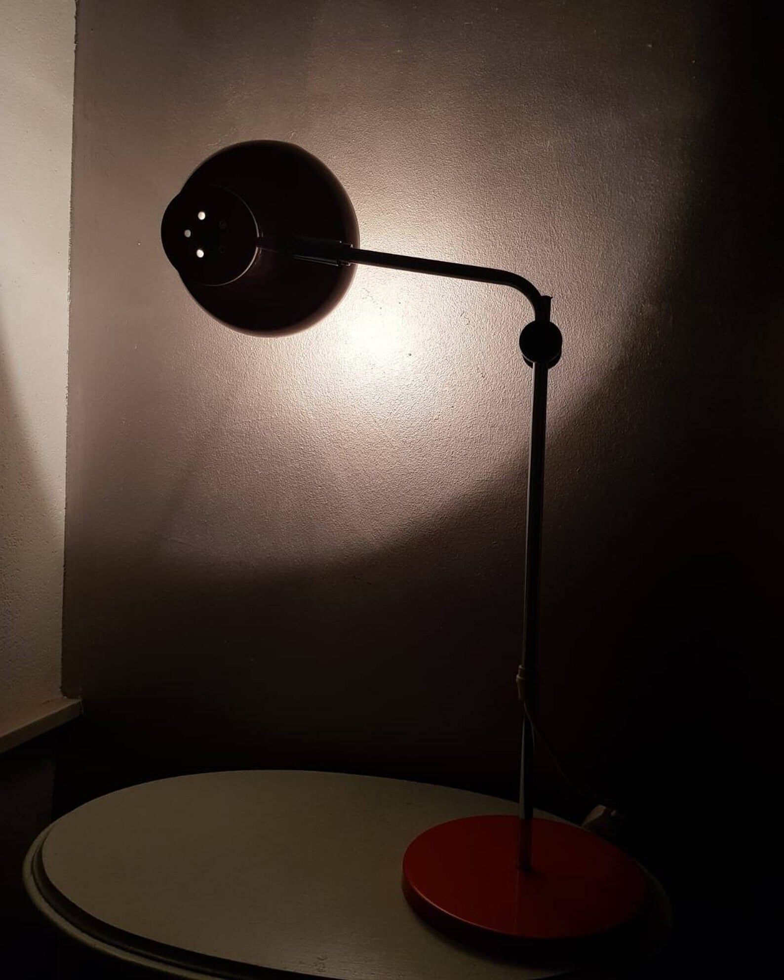 1970s orange metal desk lamp