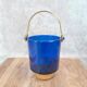 Seau à glace bleu cobalt – style Holmegaard / design scandinave 60–70