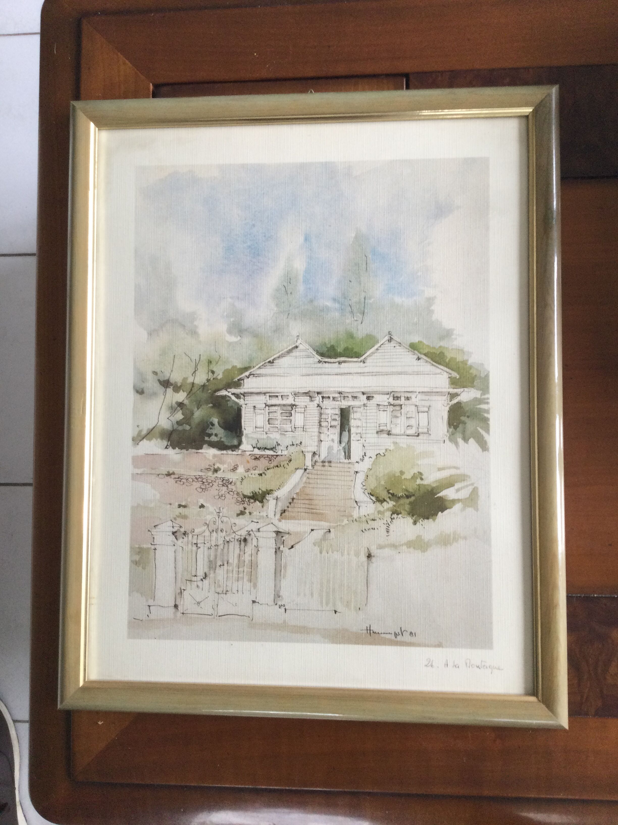 Watercolour by Fr. Hennequet - Reunion Island
