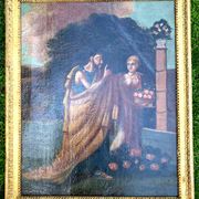 Antique painting - Scene from Antiquity - gilded wooden frame