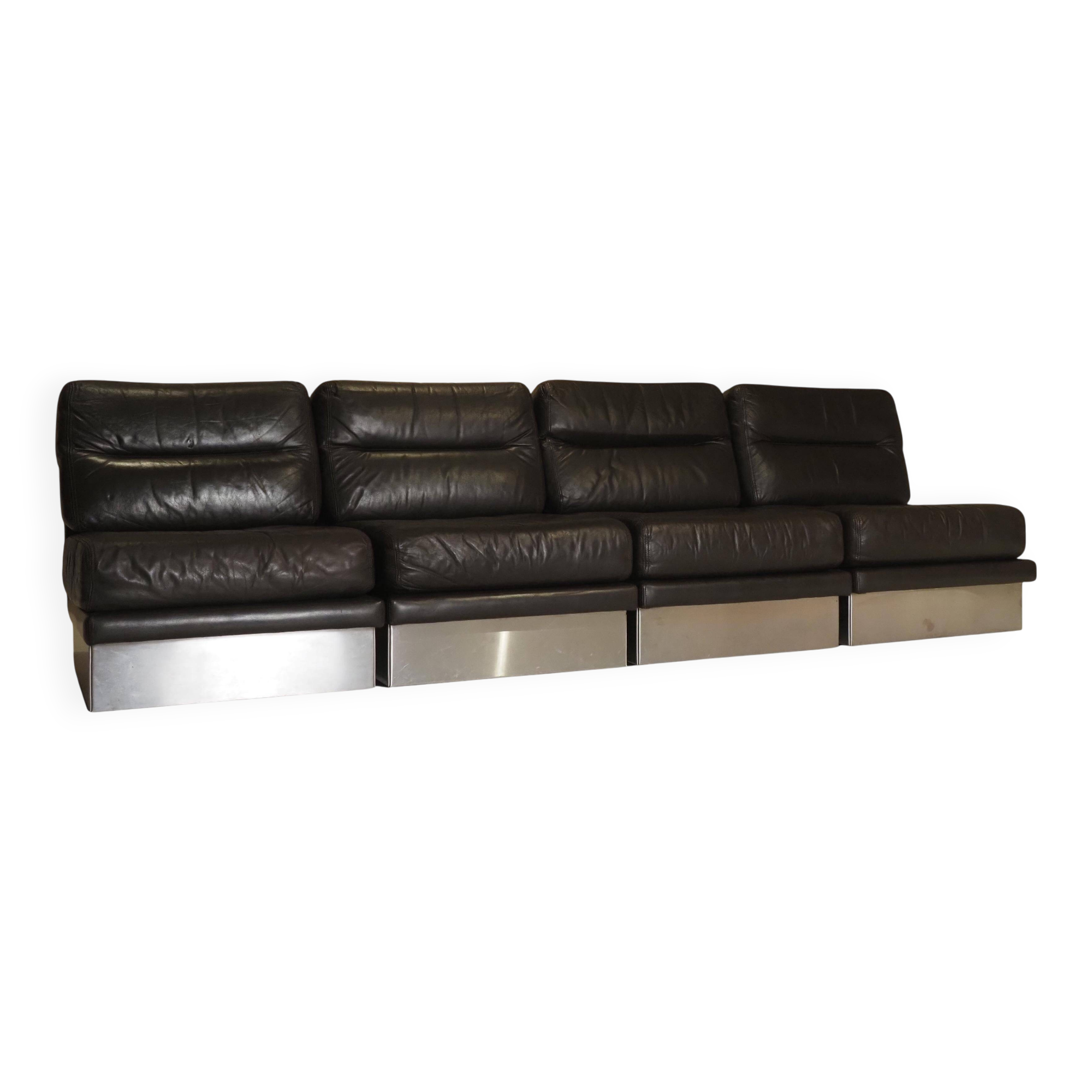 Roche Bobois French lounge chair set from the 1970s