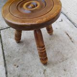 Small low vintage wooden stool