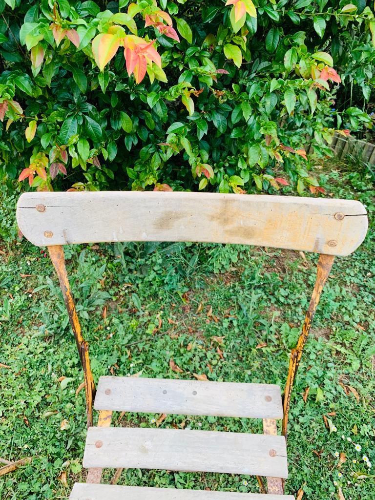 Set of 4 folding garden chairs