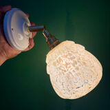 Vintage glass globe wall light in yellow from Clichy.