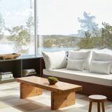 Vintage Swedish Mid Century Wooden Pine Bench by Roland Wilhelmsson, 1970s