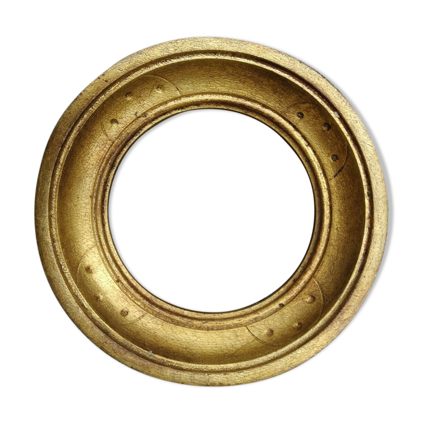 Round frame gilded wood Renaissance Italy leaf