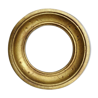 Round frame gilded wood Renaissance Italy leaf