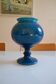 Blue cracked ceramic vase H: 28 cm