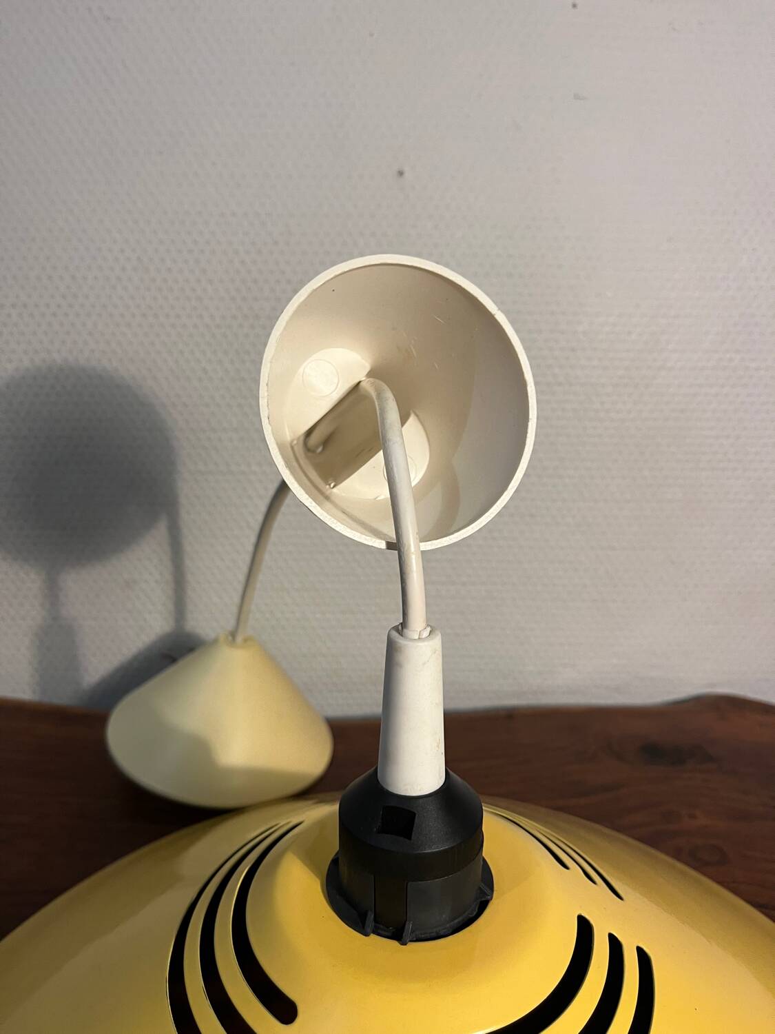 Memphis style metal pendant light from the 80s