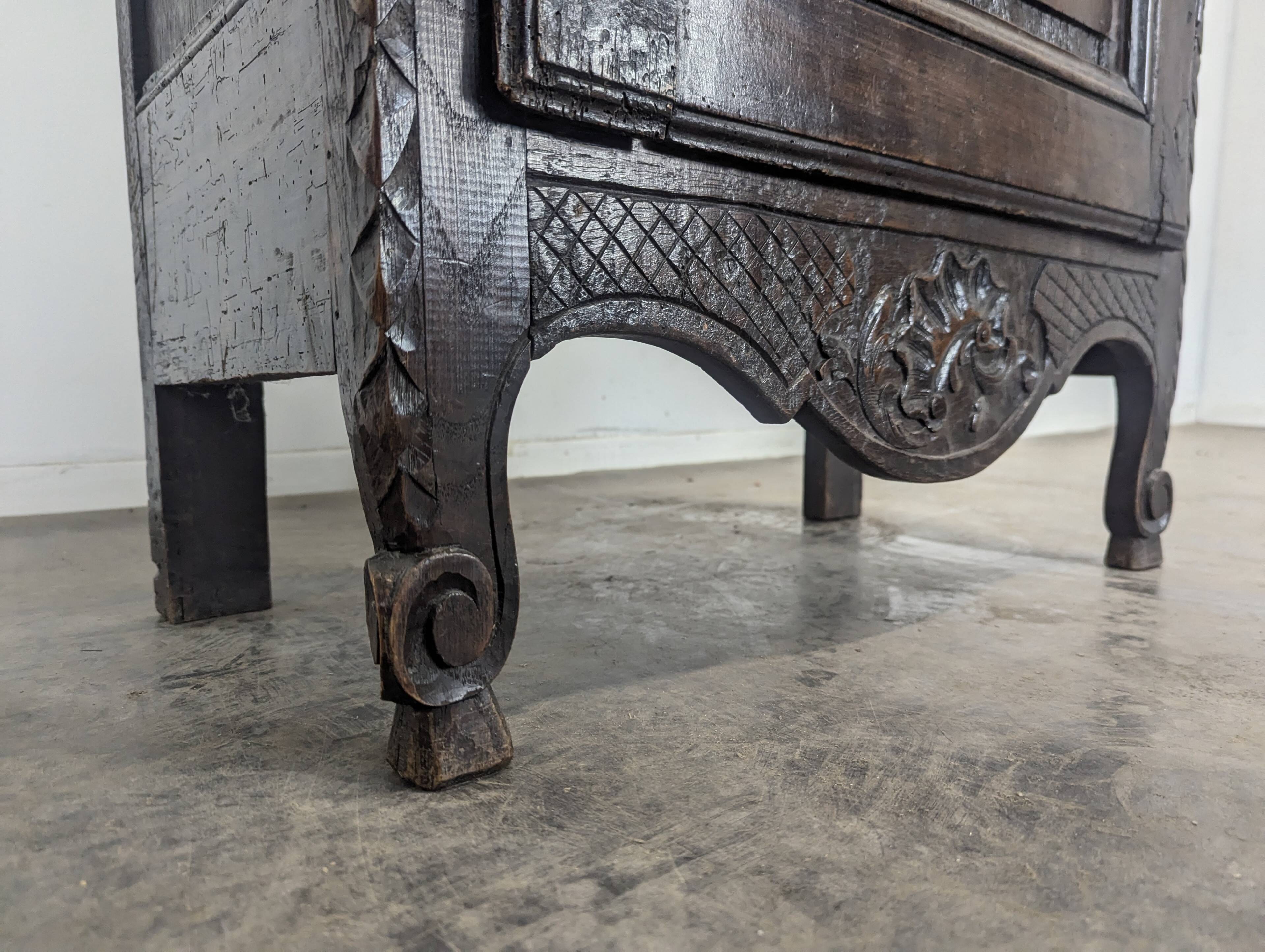 Normandy carved oak bonnetière