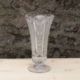 Chiseled crystal vase