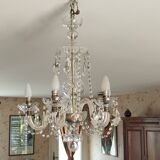 Lustre vintage en cristal, italie, 1940s