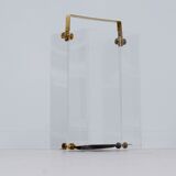 Hollywood Regency umbrella stand in acrylic and brass, 1980s – transparent design