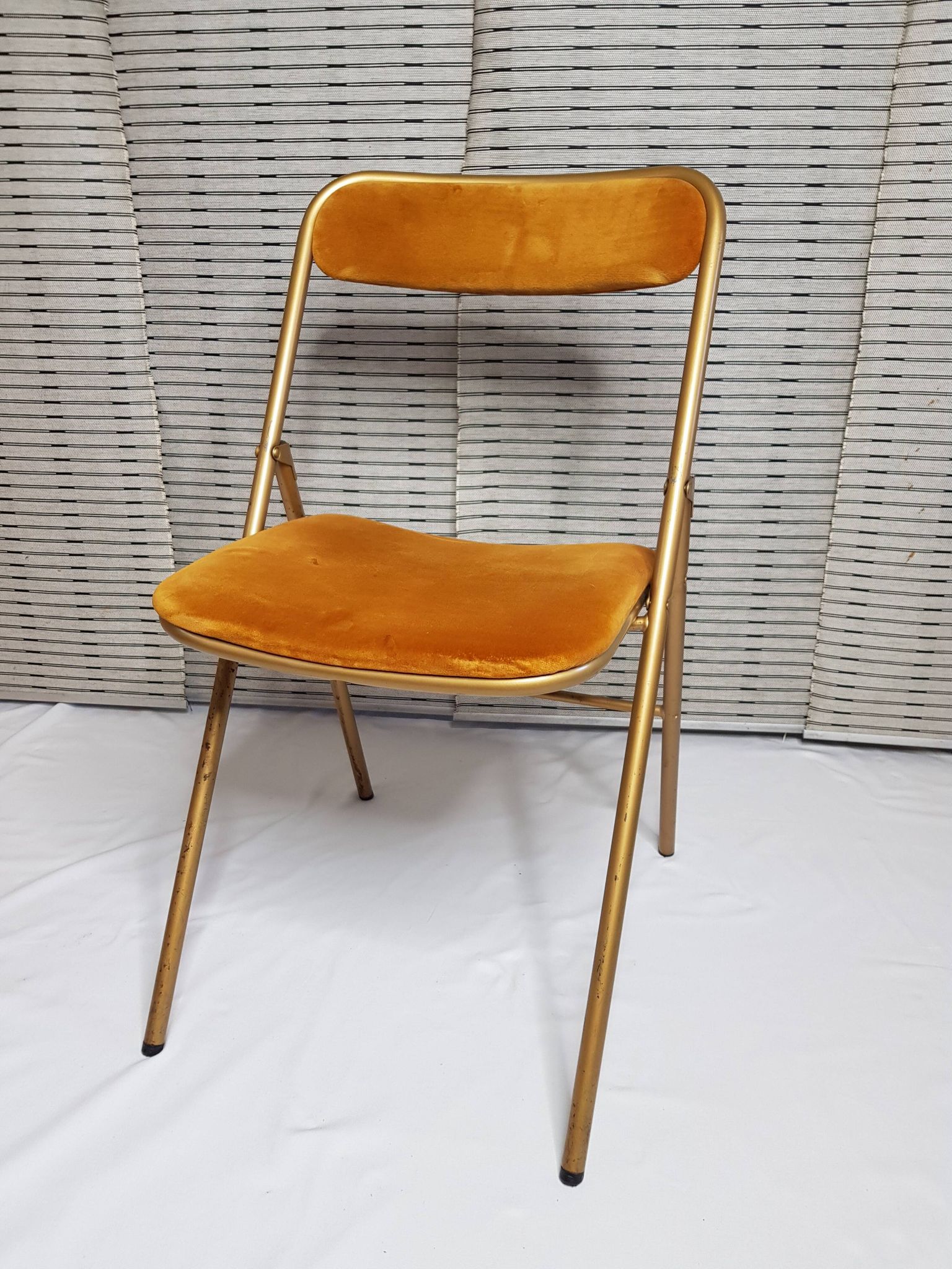 Set of 6 Souvignet conference chairs, vintage, in saffron velvet