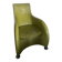 Lime green leather armchair by van den Bergh