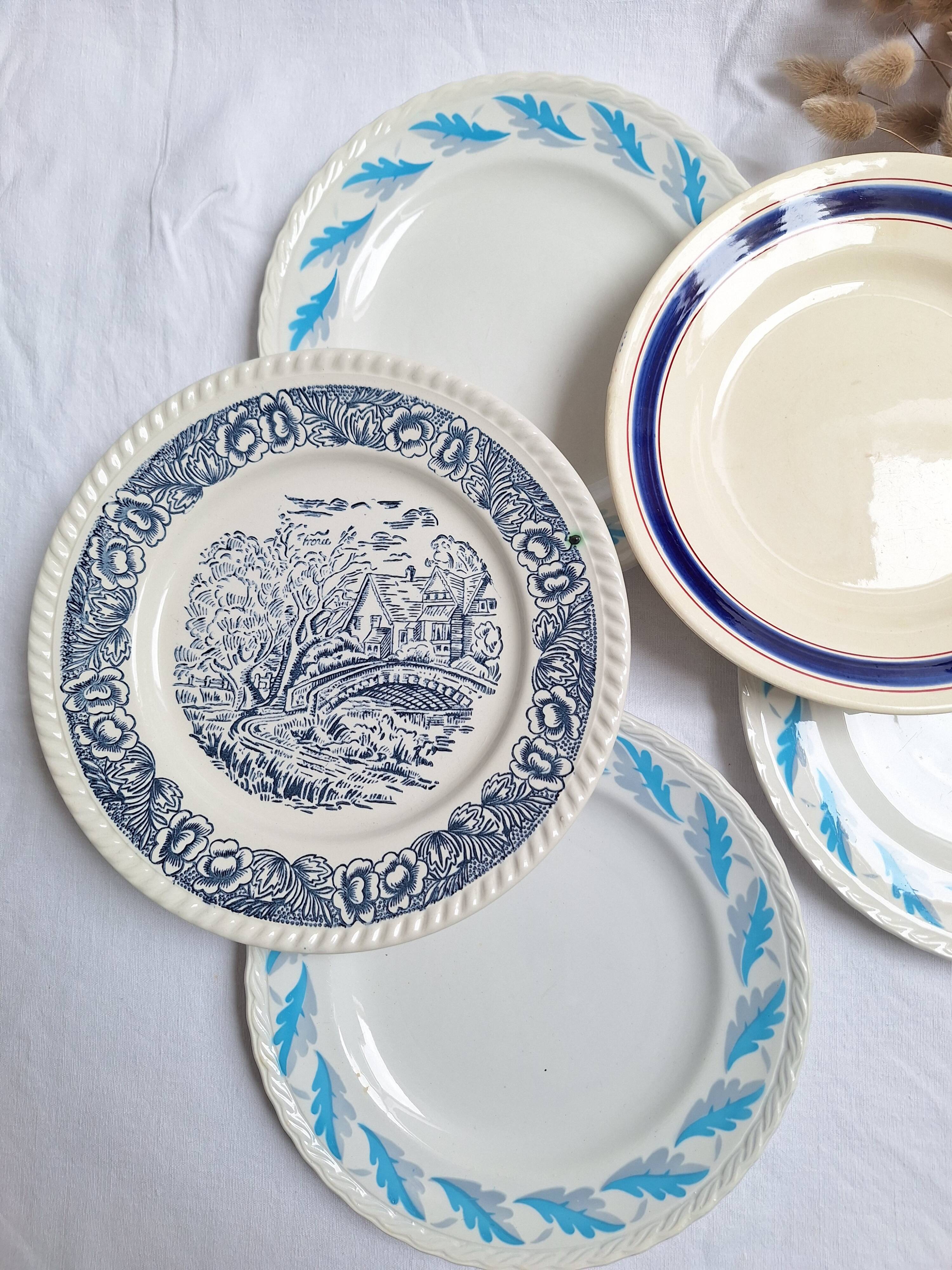 Blue vintage dinner plates