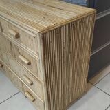Vintage rattan chest of drawers