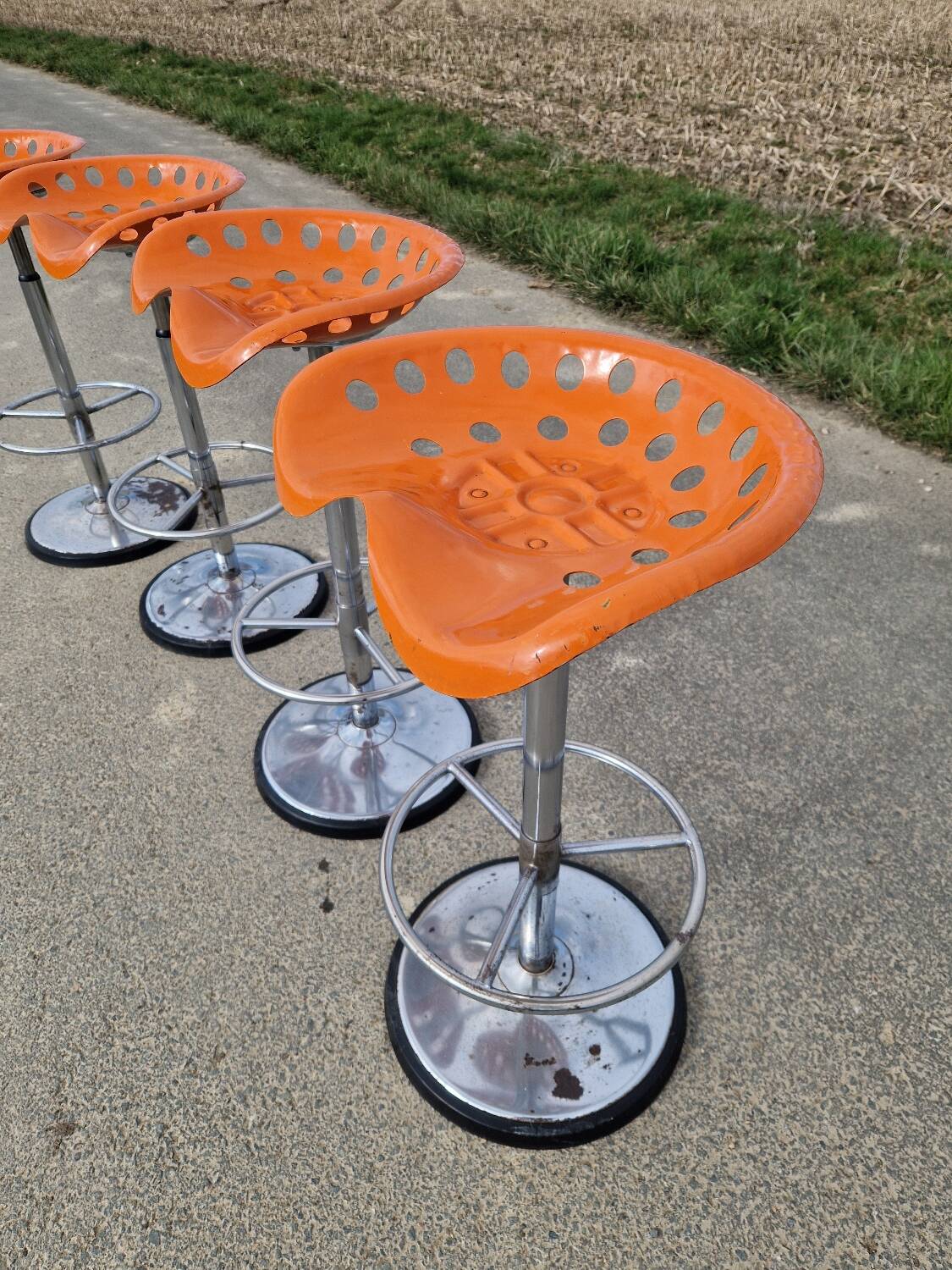 Set of 4 bar stools by Etienne Fermigier for MIRIMA