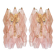 Set of Two Contemporary Pink “Poliedri” Murano Glass Gold 24k Wall Sconces