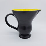 Pitcher Digoin Sarreguemines black satin and yellow