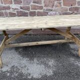 Large country farm table 240 cm in raw natural wood brewery fir