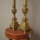 Paire de pique cièrge chandeliers candélabres bougeoirs antique religieux laiton décoration campagne