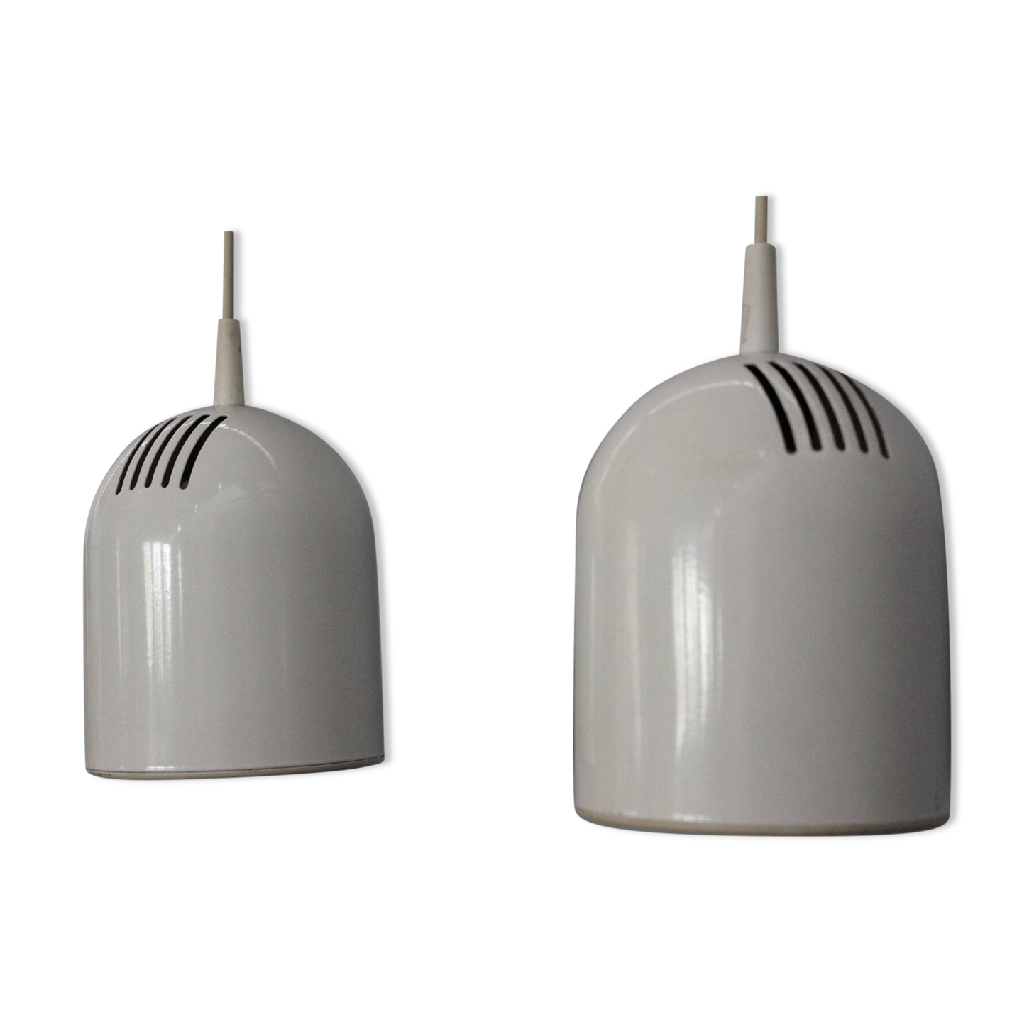 White Ceiling Lights, 1970s, Set of 2