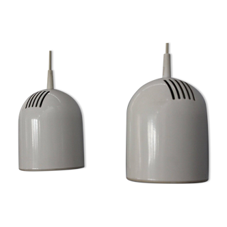 White Ceiling Lights, 1970s, Set of 2
