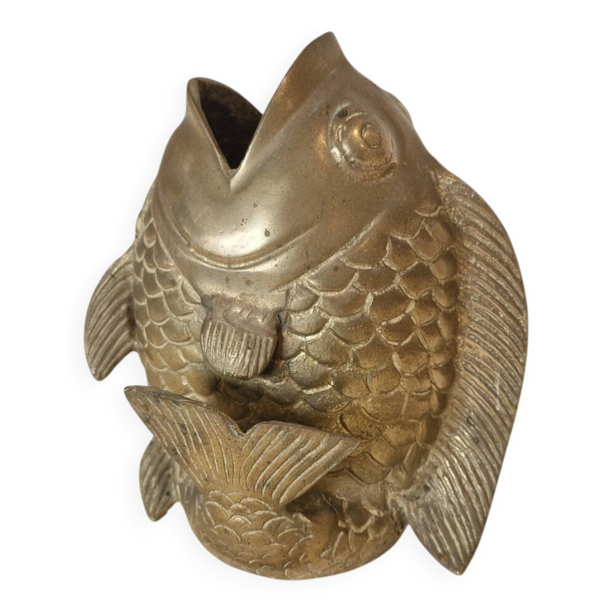Vase poisson en laiton